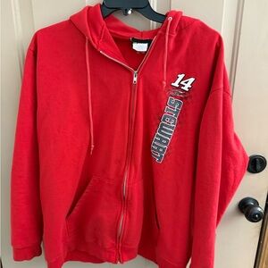 Nascar Red Tony Stewart Zip-Up Hoodie
